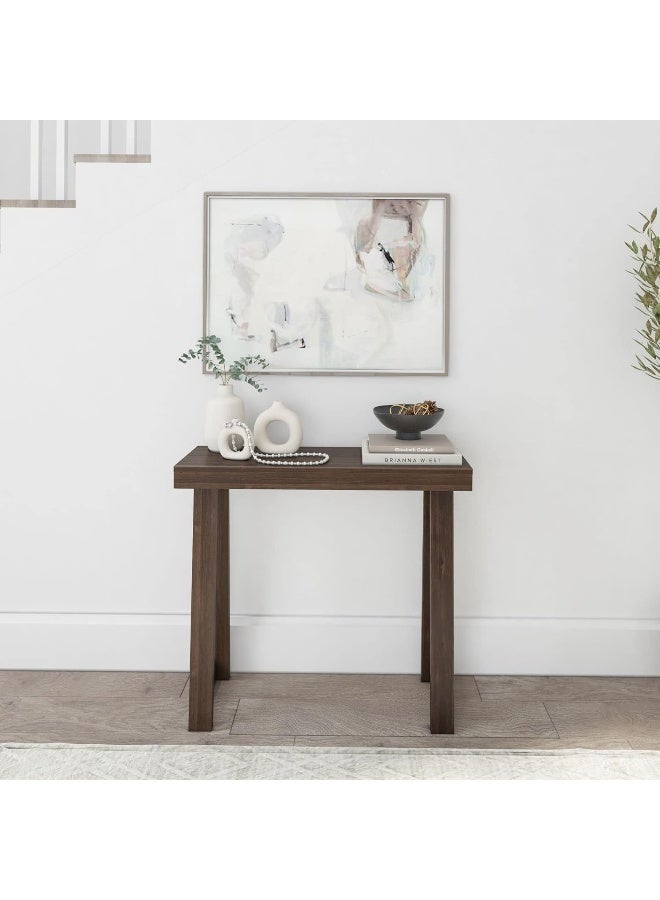 Generic Plank+Beam  Solid Wood Console Table, 37 Inch, Sofa Table, Narrow Entryway Table For Hallway, Behind The Couch, Living Room, Foyer, Easy Assembly, Walnut  - Image 3
