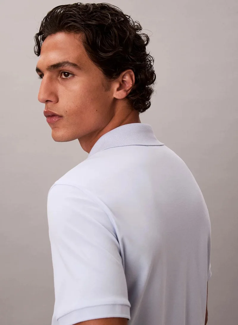 Calvin Klein Heavenly Iris Fine Knit Lyocell Blend Polo Shirt for Men | Best Price UAE