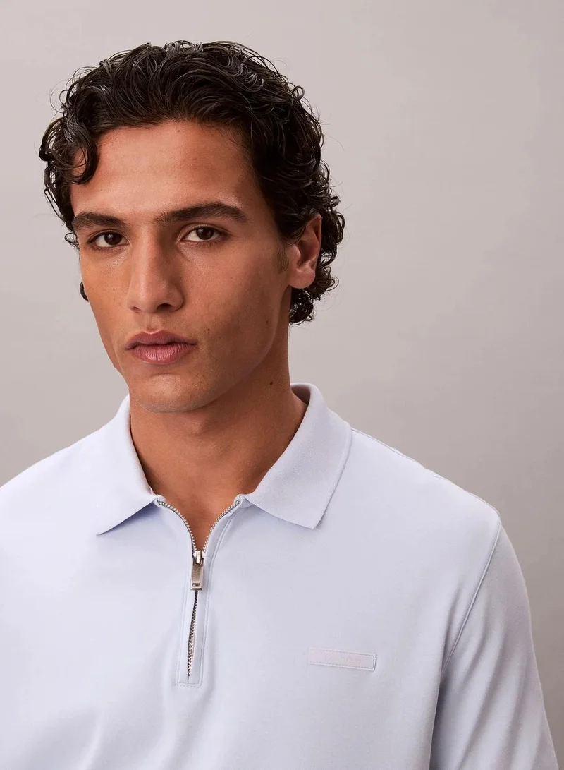 Calvin Klein Heavenly Iris Fine Knit Lyocell Blend Polo Shirt for Men | Best Price UAE