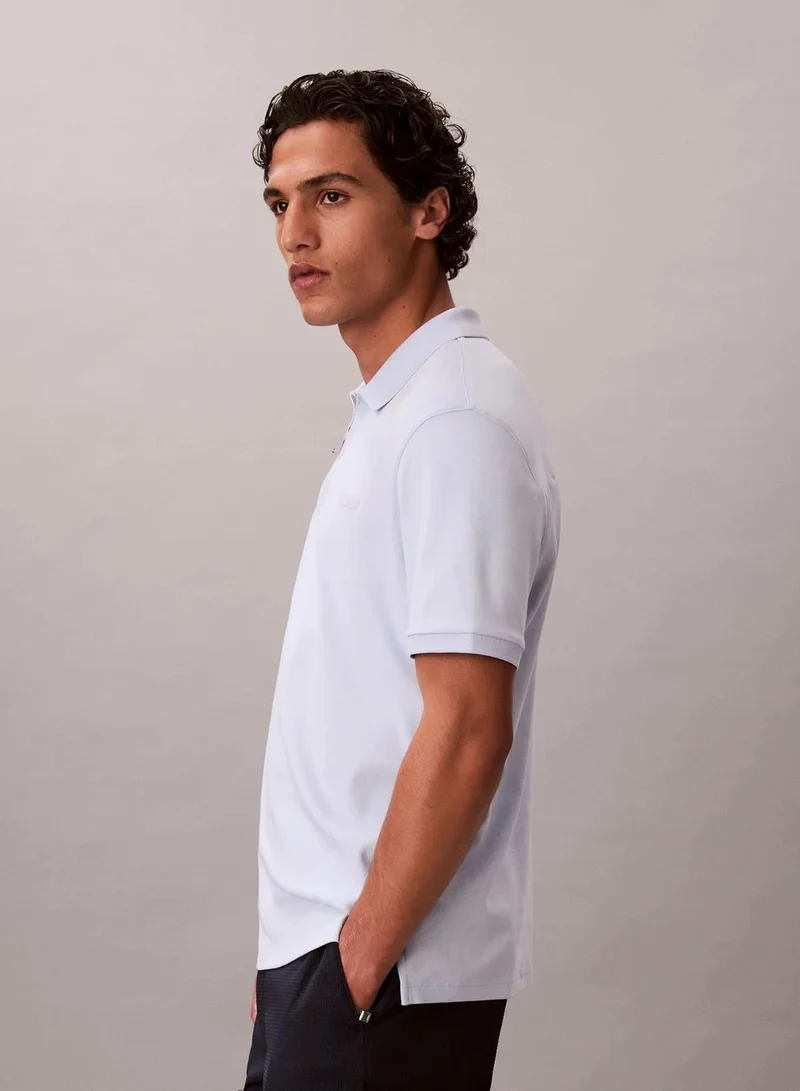 Calvin Klein Heavenly Iris Fine Knit Lyocell Blend Polo Shirt for Men | Best Price UAE