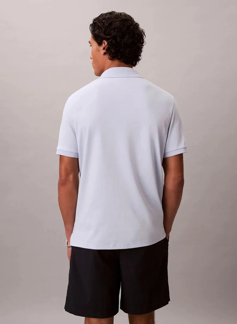 Calvin Klein Heavenly Iris Fine Knit Lyocell Blend Polo Shirt for Men | Best Price UAE
