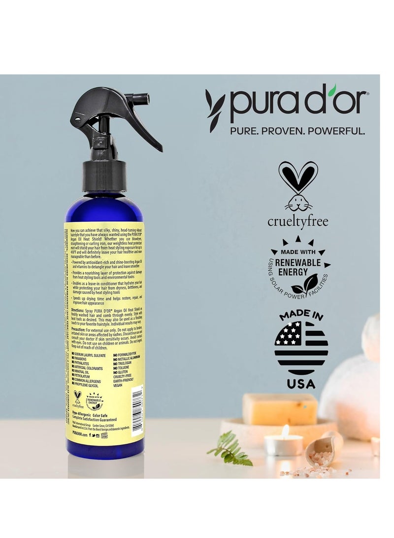 بيورا دور بخاخ حماية من الحرارة بزيت الأرغان مع مكونات عضوية مختارة 8 أونصة سائلة - Image 3