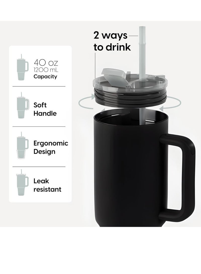 Spall 40OZ Stainless Steel Mug Tumbler with Handle High-capacity Insulated Vacuum Mug Keep Cold and Hot Leak Proof Travel Coffee Mug - Image 4