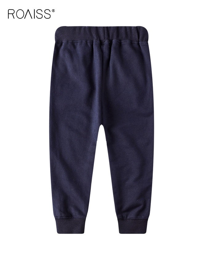 roaiss Toddler Boys Sweatpants, Cartoon Jogger Sweatpants with 2 Side Pockets, Drawstring Long Pants with Cuffed Ankles, Suitable for Daily Wear or Any Occasion - Image 2