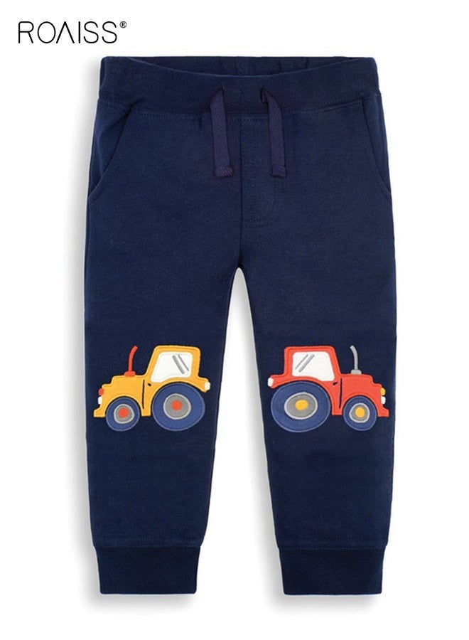 roaiss Toddler Boys Sweatpants, Cartoon Jogger Sweatpants with 2 Side Pockets, Drawstring Long Pants with Cuffed Ankles, Suitable for Daily Wear or Any Occasion - Image 1
