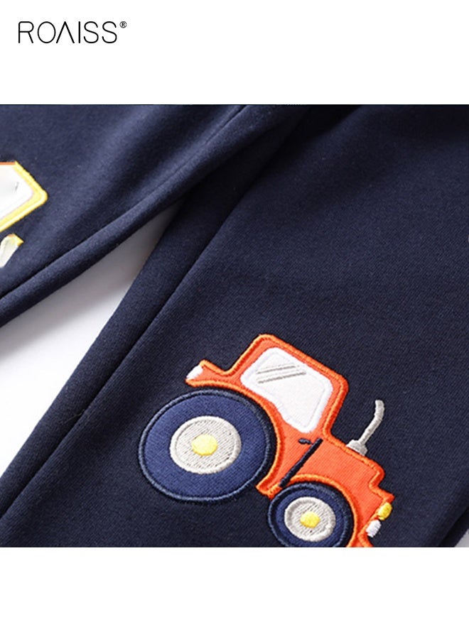 roaiss Toddler Boys Sweatpants, Cartoon Jogger Sweatpants with 2 Side Pockets, Drawstring Long Pants with Cuffed Ankles, Suitable for Daily Wear or Any Occasion - Image 5