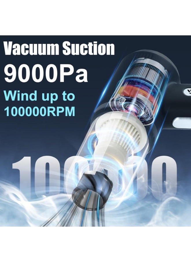 Xoopla Car Vacuum Cleaner Cordless, 9000pa Electric wireless car vacuum with 2 Speeds Adjustable, 6000mAh rechargeable Battery Dust Collector for Car Home Office  - Image 3