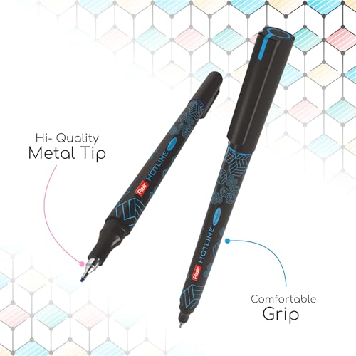 FLAIR Hotline 0.7 to 1 mm Metal Tip Fineliner Pen Blister Pack | Light Weight Body With Comfortable Grip | Ideal For Mandala, Sketching, Doodling, Journal & Outline| Multicolor Ink, Pack of 10 Pens - Image 4