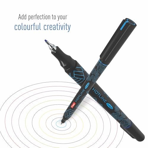 FLAIR Hotline 0.7 to 1 mm Metal Tip Fineliner Pen Blister Pack | Light Weight Body With Comfortable Grip | Ideal For Mandala, Sketching, Doodling, Journal & Outline| Multicolor Ink, Pack of 10 Pens - Image 3
