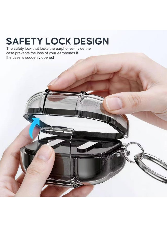 Ecosystem Clear case for Samsung Galaxy Buds 4/4 Pro (2026) Case Cover with Lock Phone,Shockproof Protective Cases with Anti-Yellowing Protection and Keychain for Galaxy Buds 4/4 Pro (Clear) - Image 2