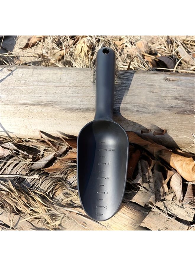 مجرفة حديقة سوداء ذات علامات قياس - أداة يدوية للتربة لزراعة الخضروات والنباتات النضرة - Image 1