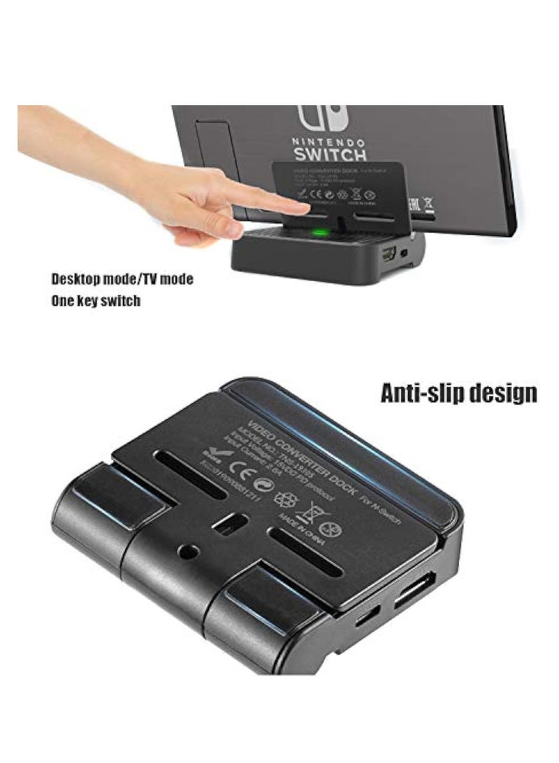Arabest Portable Dock Charging Station for Switch, with HDMI Cables Interface and Pd Protocol, Portable Switch Charger Stand with Foldable Design, For Switch TV Docking Station - Image 3