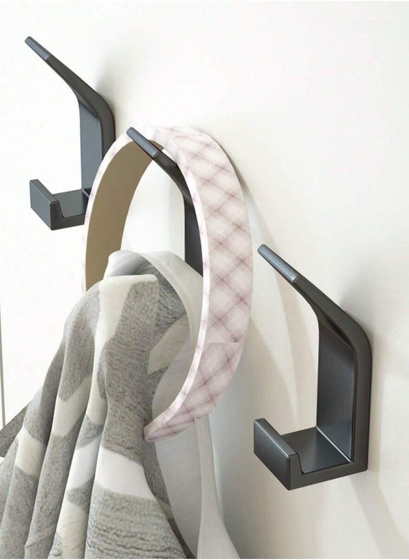 Modern Wall-Mounted Coat Hooks – Matte Black Hook Rack for Jackets, Bags, Hats – Minimalist Space-Saving Organizer