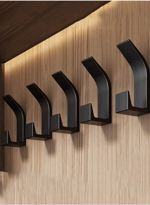 Modern Wall-Mounted Coat Hooks – Matte Black Hook Rack for Jackets, Bags, Hats – Minimalist Space-Saving Organizer