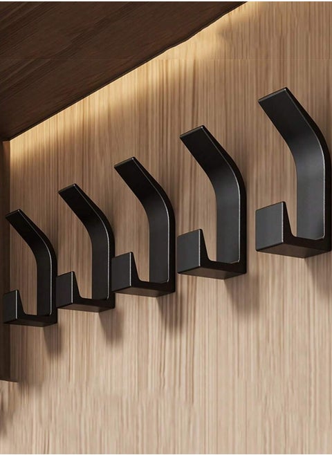 Set of Five Black Acrylic Hooks