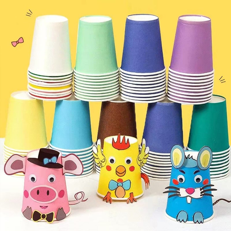 Yuxitia Disposable Paper Cups  60pcs Blue Paper Cups For DIY Wedding Party Picnic BBQ Travel and Event 8OZ (Navy blue) - Image 5