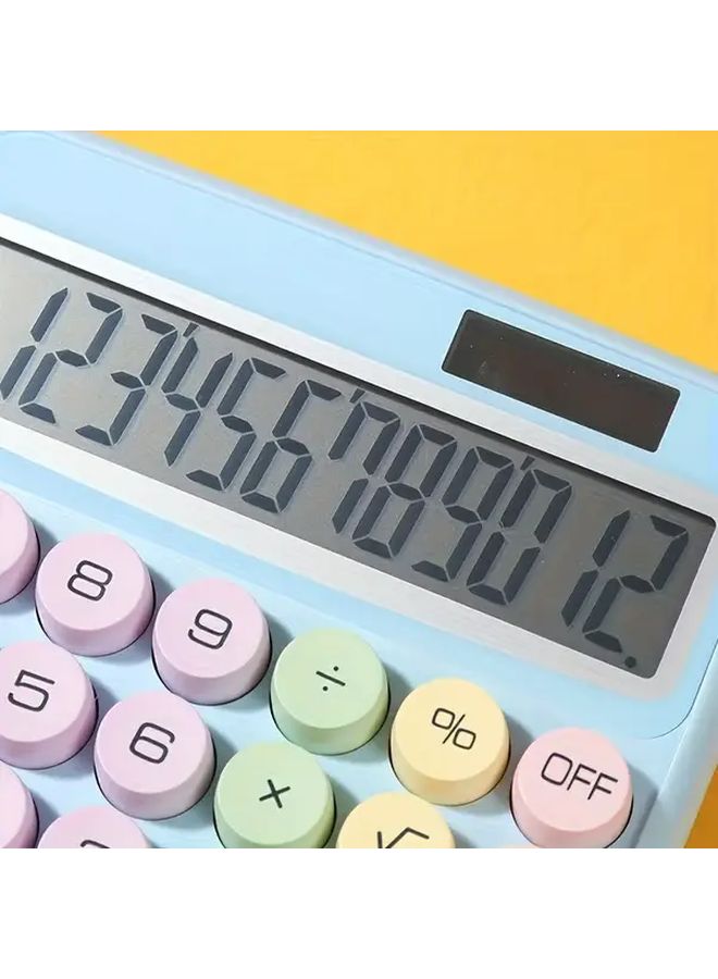 آلة حاسبة الدوبامين اللطيفة باللونين الأبيض والأزرق، مصنوعة من مادة ABS خفيفة الوزن ومضغوطة، تعمل بالبطارية - Image 5