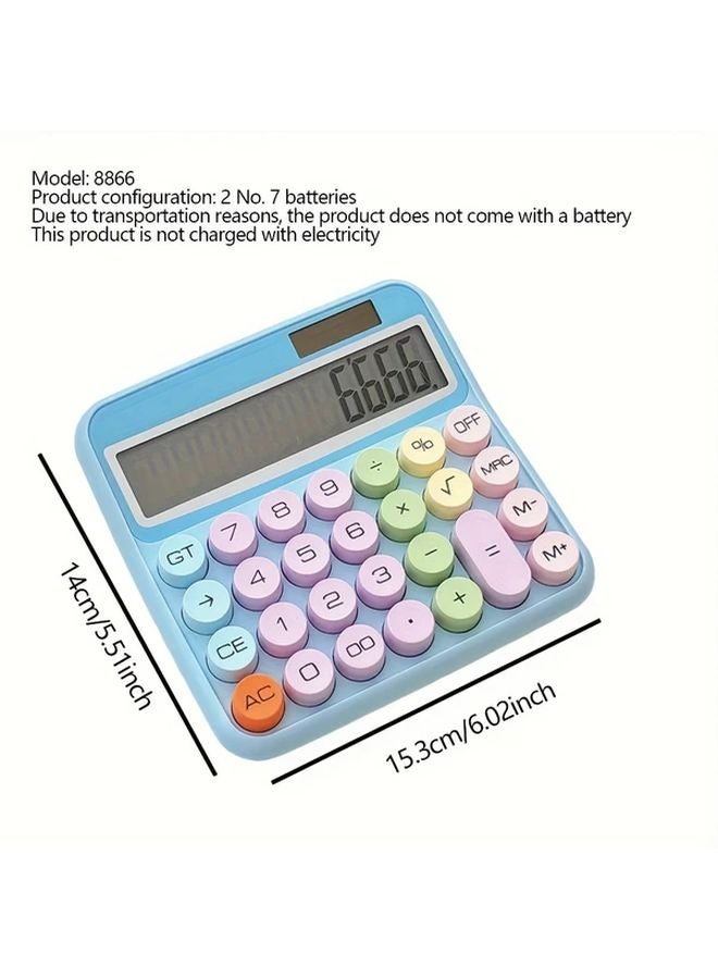 آلة حاسبة الدوبامين اللطيفة باللونين الأبيض والأزرق، مصنوعة من مادة ABS خفيفة الوزن ومضغوطة، تعمل بالبطارية - Image 4