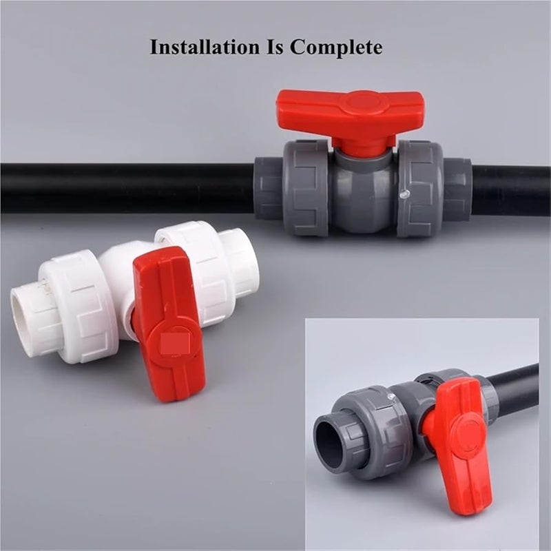 Garden Hose Quick Connect Kit 15PCS Grey UPVC Valve 25mm Irrigation Fittings - Image 4