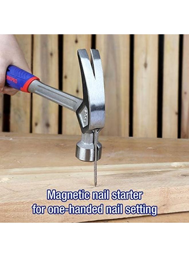 WORKPRO Claw Hammer 20 Oz One Piece Forged Framing Hammer With Magnetic Nail Holder Nailing Hammer Air Cushion Handle For Antivibration  - Image 4