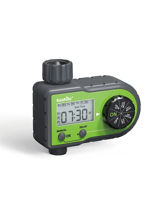 ريمبوينت مؤقت رش، مؤقت خرطوم مع 3 برامج فردية، مؤقت مياه لصنبور خرطوم الحديقة، نظام ري أوتوماتيكي/يدوي قابل للبرمجة، للري الخارجي في أيام محددة أو يوميا. - Image 1