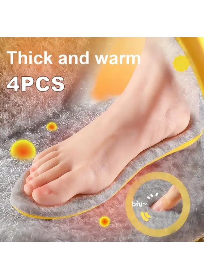 4 Pairs Winter Warm Insoles EU35 36 Non Slip Breathable Lightweight Thermal Comfort Fit Boots Sneakers - Image 1