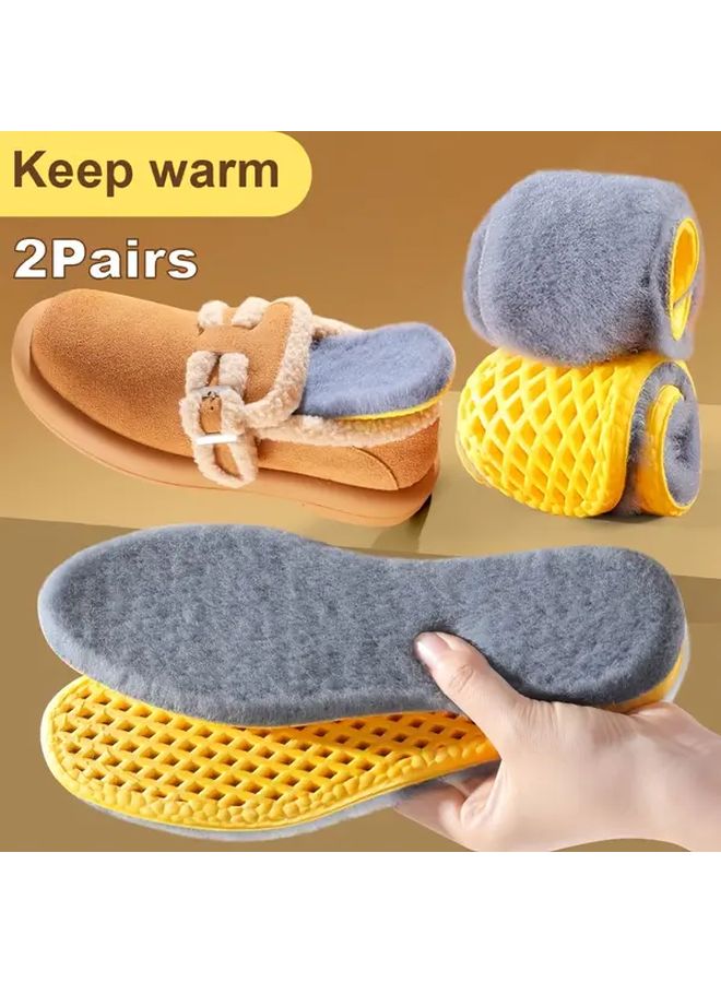 4 Pairs Winter Warm Insoles EU35 36 Non Slip Breathable Lightweight Thermal Comfort Fit Boots Sneakers - Image 2