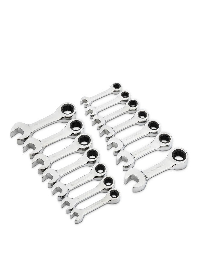 GEARWRENCH 14 Pc. 12 Point Stubby Ratcheting SAE/Metric Combination Wrench Set - 85206 - Image 2