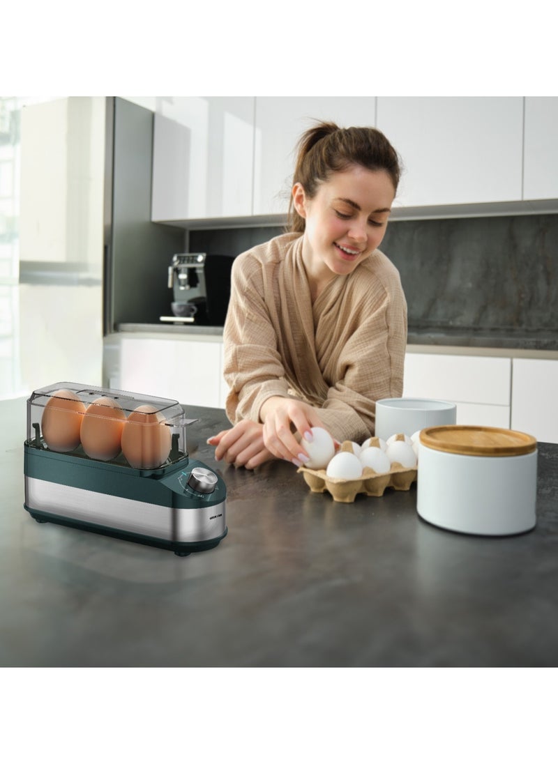 GREEN LION - Trio Egg Cooker with Auto Shutoff / Rotatory Knob / Non-Stick Coating / BPA-Free Plastic / PP+ Stainless Steel - Green - Image 1