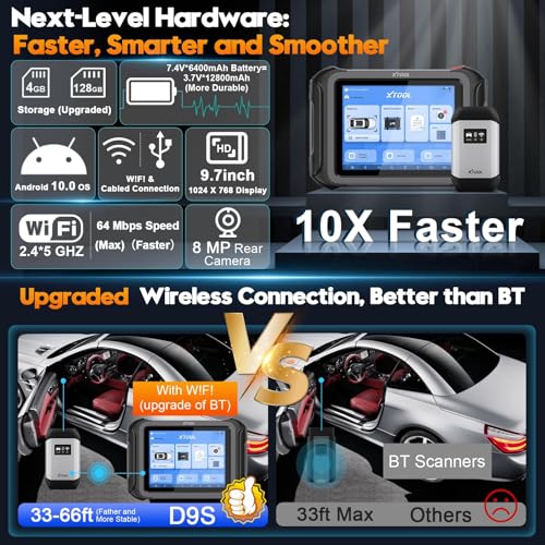 XTOOL D9S Topology Mapping OBD2 Scanner, Wireless ECU Coding & Bidirectional Automotive Diagnostic Scan Tool, PMI for Ford, AI-Assisted, 45+ Resets, 8 PIDs Live Data, FCA, Full System, 3-Year Updates - Image 4