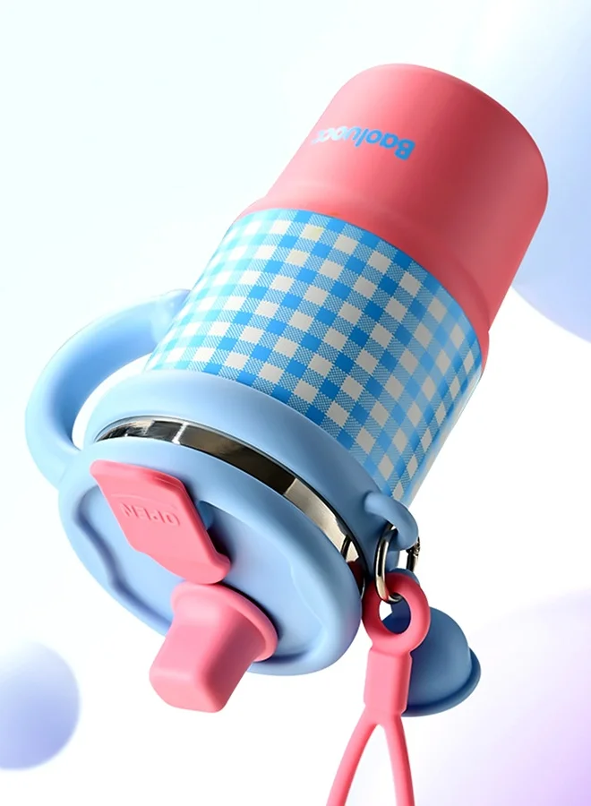 LITTLE SURPRISE BOX Little Surprise Box, Pink & Blue Checkered Stainless Steel Tumbler for Kids and Adults, 550ml
