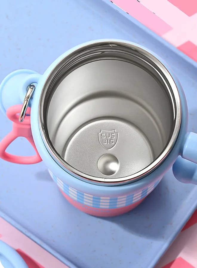 LITTLE SURPRISE BOX Little Surprise Box, Pink & Blue Checkered Stainless Steel Tumbler for Kids and Adults, 550ml