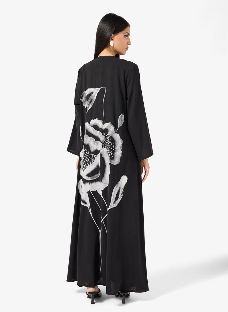 خزانة عباية بطبعة زهور - Image 2