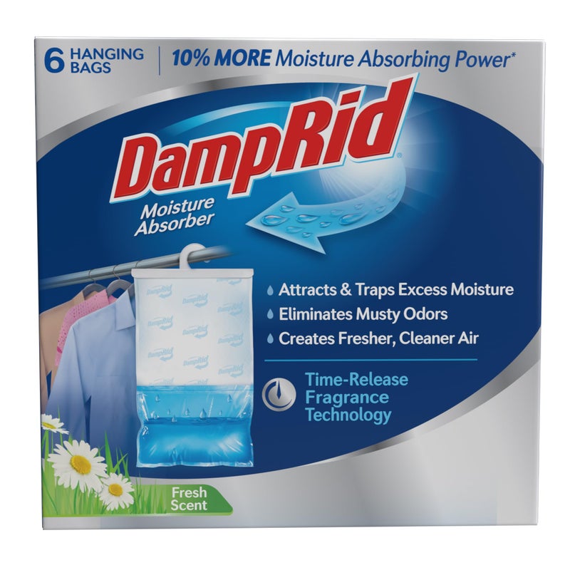 DampRid Fresh Scent Hanging Moisture Absorber 154 oz 6 Pack  Eliminates Musty Odors for Fresher Cleaner Air Ideal Moisture Absorbers for Closet 10 More Moisture Absorbing Power
