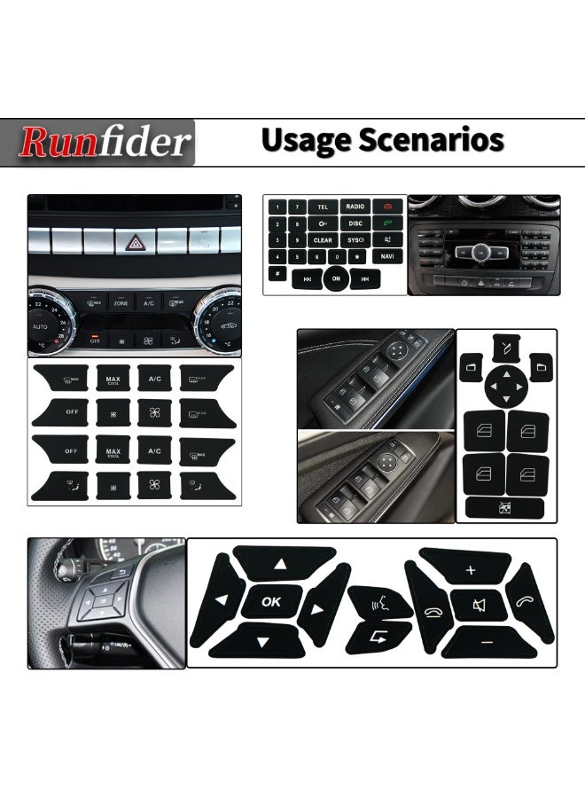 ملصقات أزرار داخلية للسيارة من Runfider طقم إصلاح لمرسيدس بنز A W176 B W246 C W204 E W212 SLK R172 CLS W218 GLK X204 SL R231 - Image 5