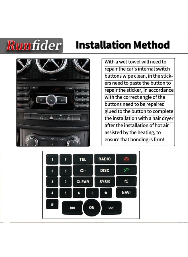 ملصقات أزرار داخلية للسيارة من Runfider طقم إصلاح لمرسيدس بنز A W176 B W246 C W204 E W212 SLK R172 CLS W218 GLK X204 SL R231 - Image 1