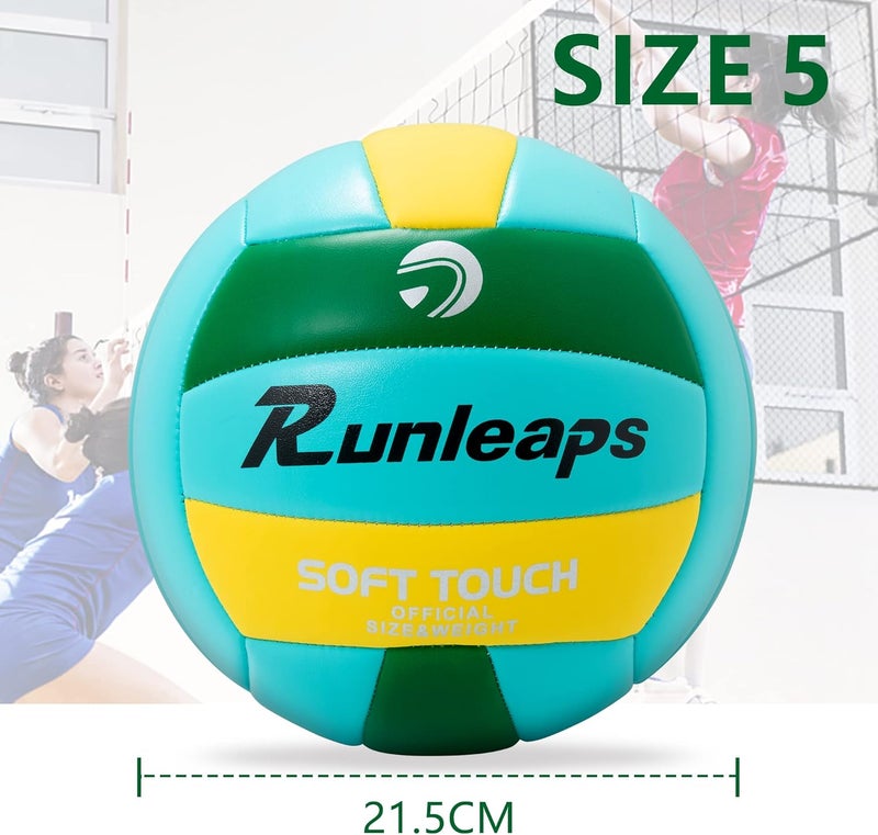 Runleaps Beach Volleyball Official Size 5 Soft Waterproof Volleyball Sand Sports PU Ball for Indoor, Outdoor, Pool, Gym, Training - Image 4