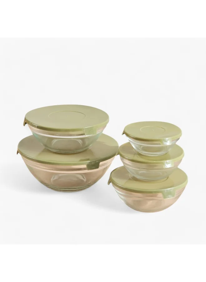 Home Box Prime Round 5-Piece Glass Container Set