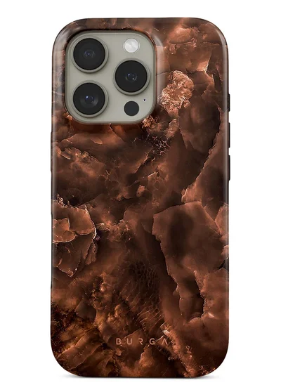 BURGA iPhone 16 Pro  Case, 2 Piece Hard Shell + TPU Interior, Shock Absorption, All Port Accessible, Raised Bezel For Screen & Camera Protection, Never Fading HQ Print, Toasted Chestnut