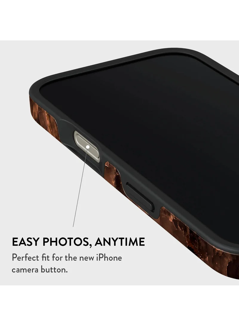 BURGA iPhone 16 Pro  Case, 2 Piece Hard Shell + TPU Interior, Shock Absorption, All Port Accessible, Raised Bezel For Screen & Camera Protection, Never Fading HQ Print, Toasted Chestnut