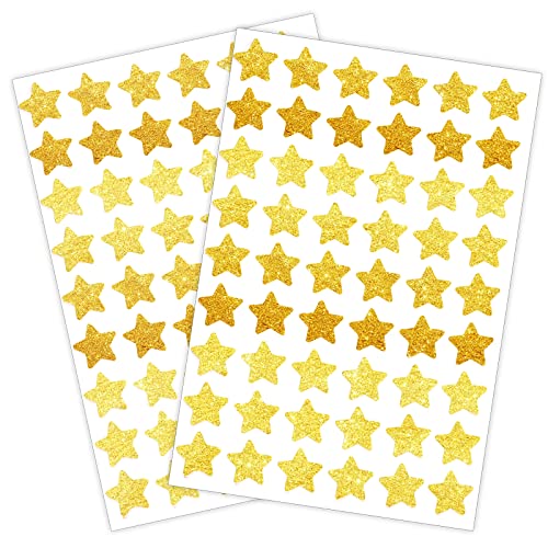 Lrogoe 1620 Holographic Foil Small Gold Star Stickers for Kids Reward, Behavior Chart, Student Planner and School Classroom, 0.6" Diameter - Image 1