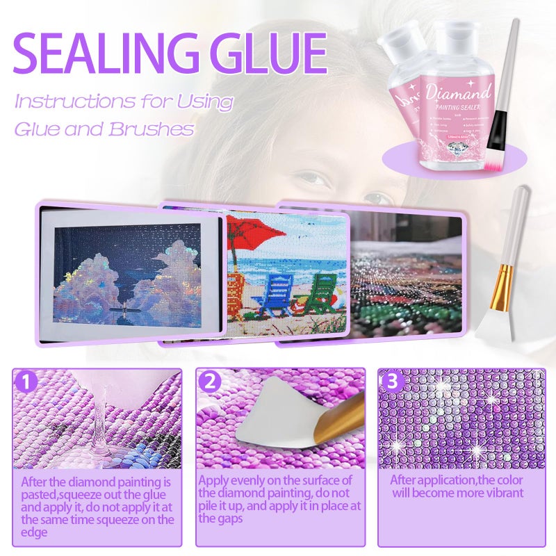 DNSGOOR 186Pcs All Inclusive Diamond Art Accessories Kit Diamond Painting A4 LED Light Pad Set with Diamond Art Sealer Glue Stand Storage Case Pens 5D Painting Tools for DIY Drill Craft - Image 3