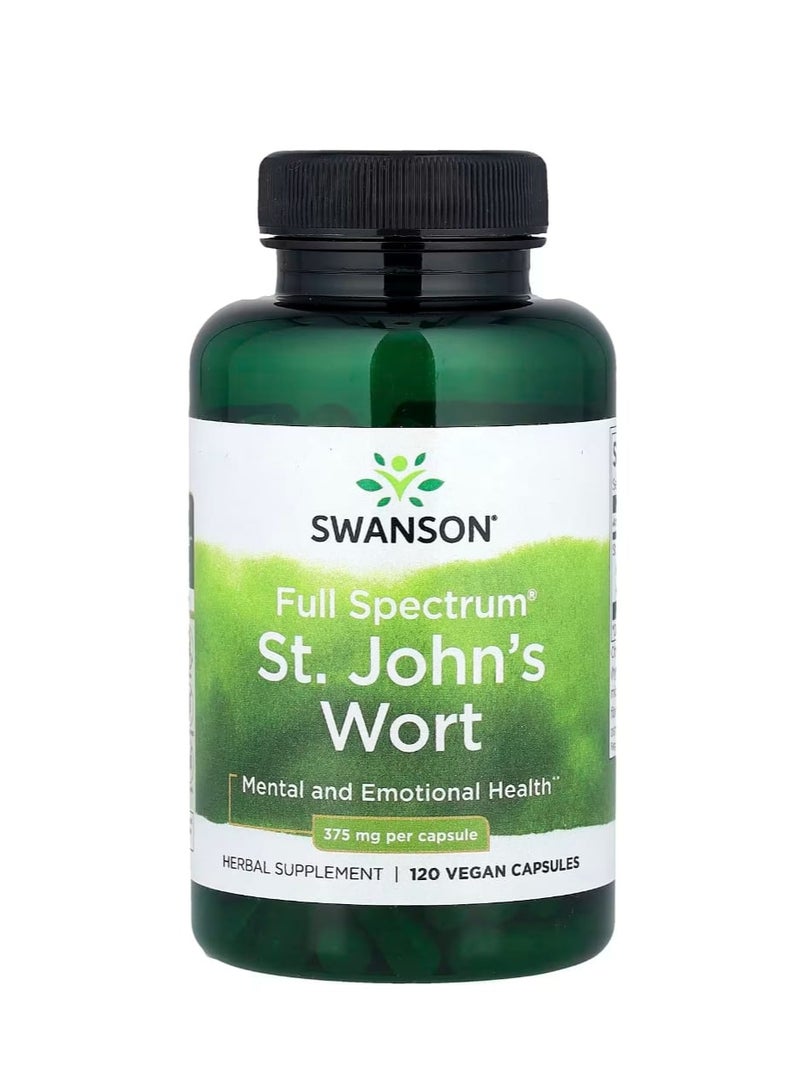 SWANSON Full Spectrum St John's Wort 375 mg 120 Vegan Capsules - Image 1