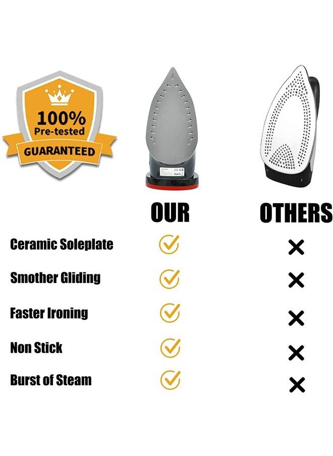 StarSat StarSat SS-IR850 Black, Red 2200W Self-Cleaning, Non-Stick, Spray, Steam, Brust Iron  - Image 3