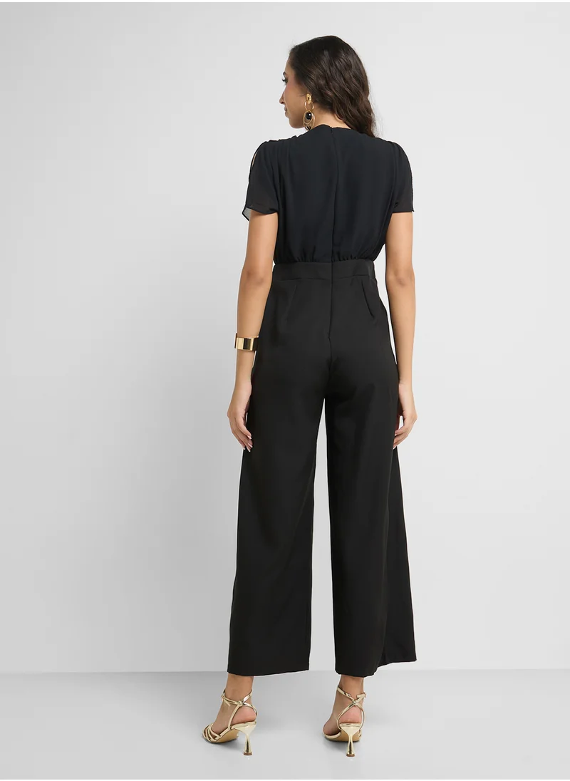 Ginger Cowl Neck Tailored Jumpsuit