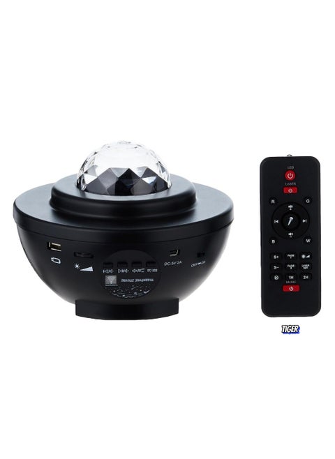 Star Light Projector LED Night Light – 2-in-1 Starry & Ocean Wave with Remote Control, 10 Color Changing Modes, Bluetooth Music Player, Dimmable & Adjustable for Kids & Adults – Ideal Gift, Black DB-316