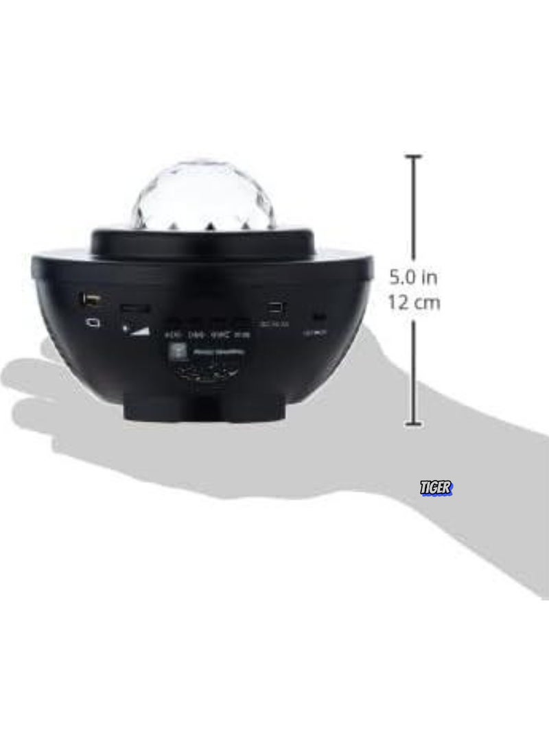TIGER - Star Light Projector LED Night Light – 2-in-1 Starry & Ocean Wave with Remote Control, 10 Color Changing Modes, Bluetooth Music Player, Dimmable & Adjustable for Kids & Adults – Ideal Gift, Black DB-316 - Image 1