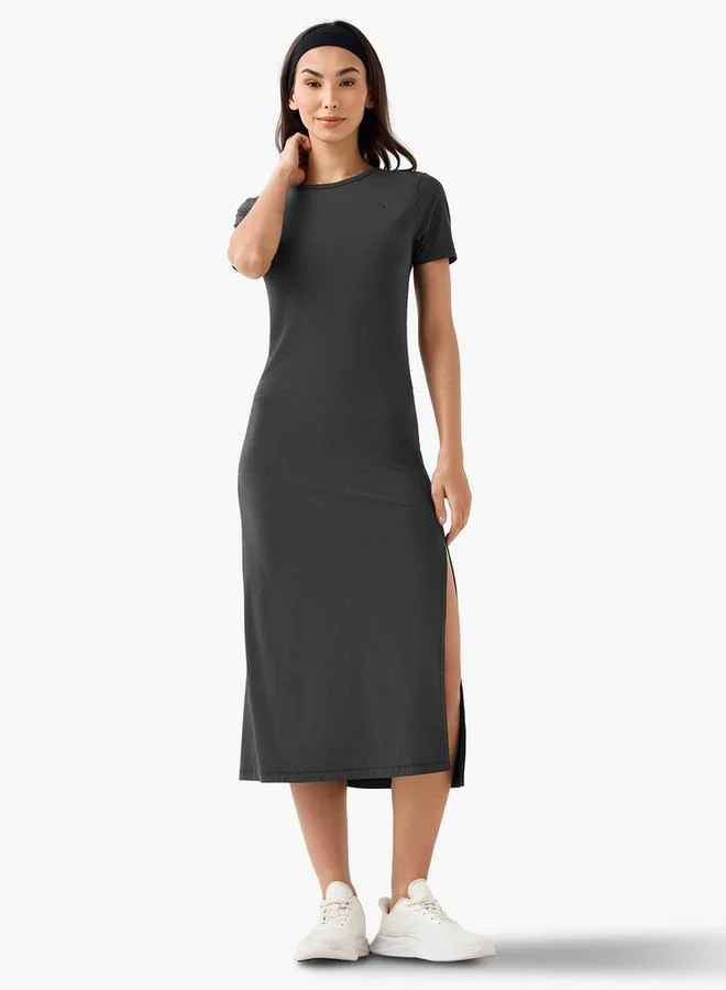 Splash Active Long Dress with Slit Detail