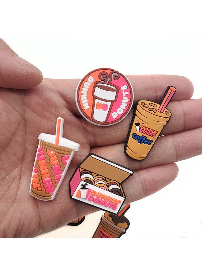 Dunkin Donuts Croc Charms Jibbitz Shoe Charms For Clog Sandal Bracelet Wristband Decoration PVC Trendy Food Charms Croc Accessories For Kids Boy Girl Adult Men Women Party Favor Gifts 11 PCS - Image 3