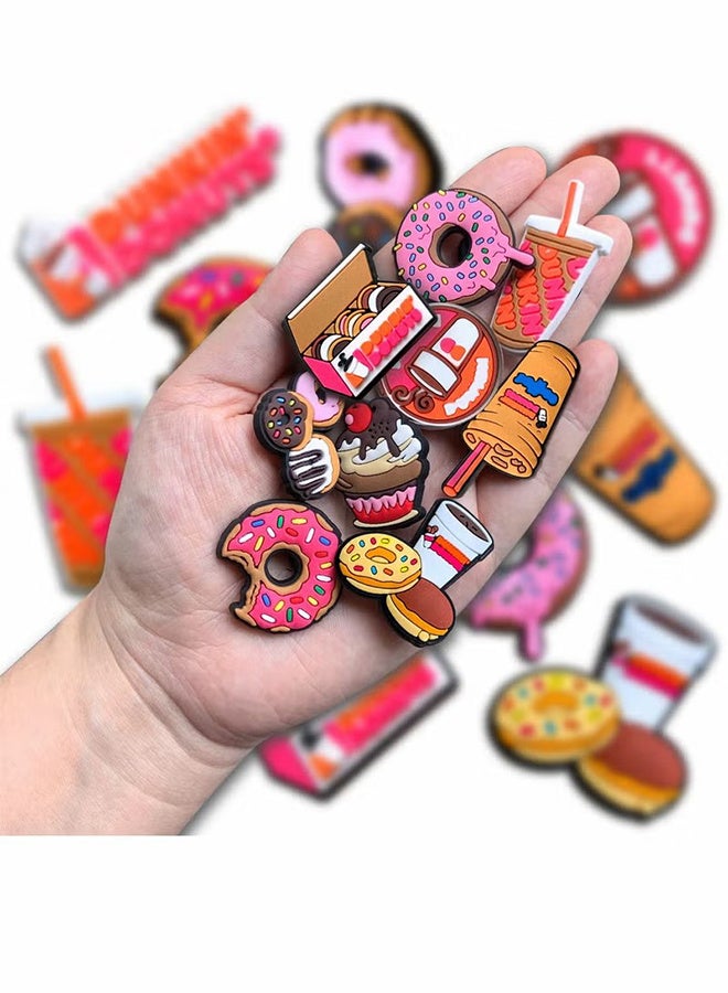 Dunkin Donuts Croc Charms Jibbitz Shoe Charms For Clog Sandal Bracelet Wristband Decoration PVC Trendy Food Charms Croc Accessories For Kids Boy Girl Adult Men Women Party Favor Gifts 11 PCS - Image 4